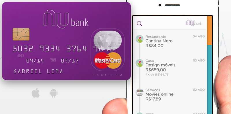 Cartão de crédito e aplicativo Nubank